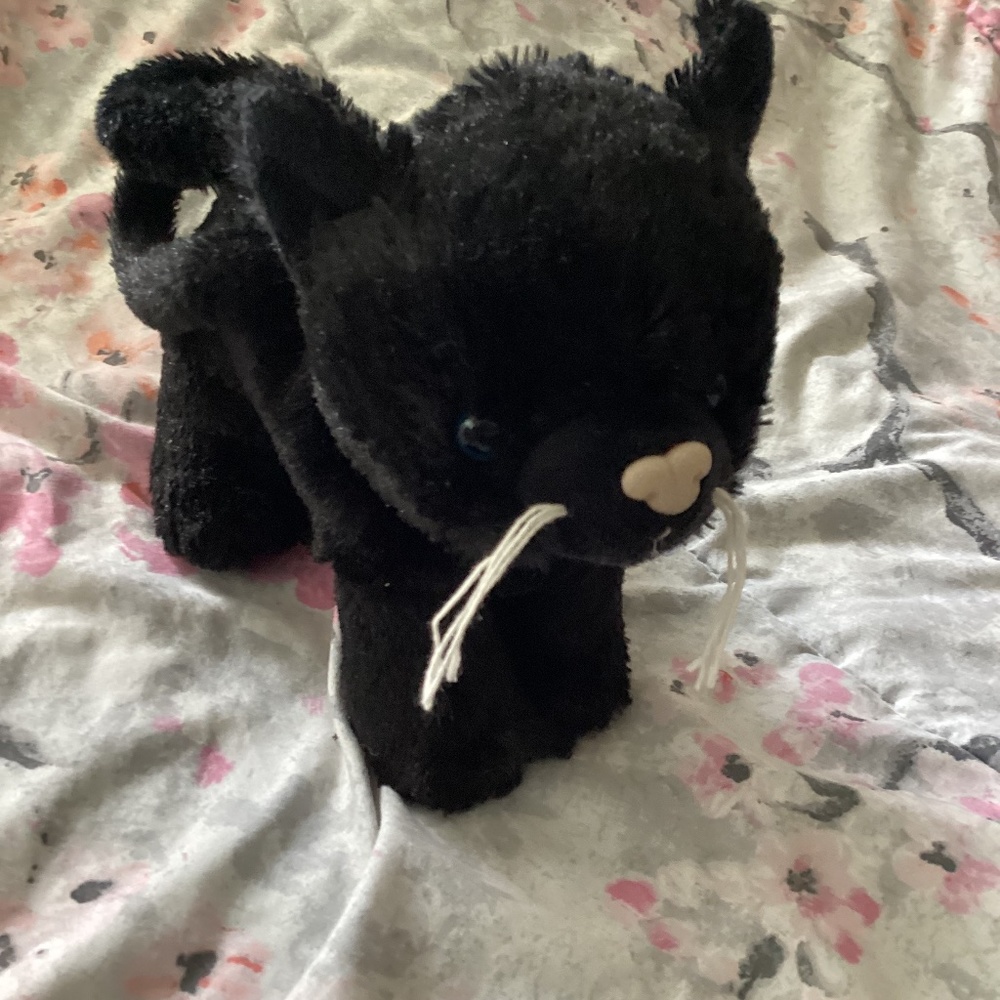 Small Black Cat Plush Pocketbook Black Purse Halloween Kitty bag